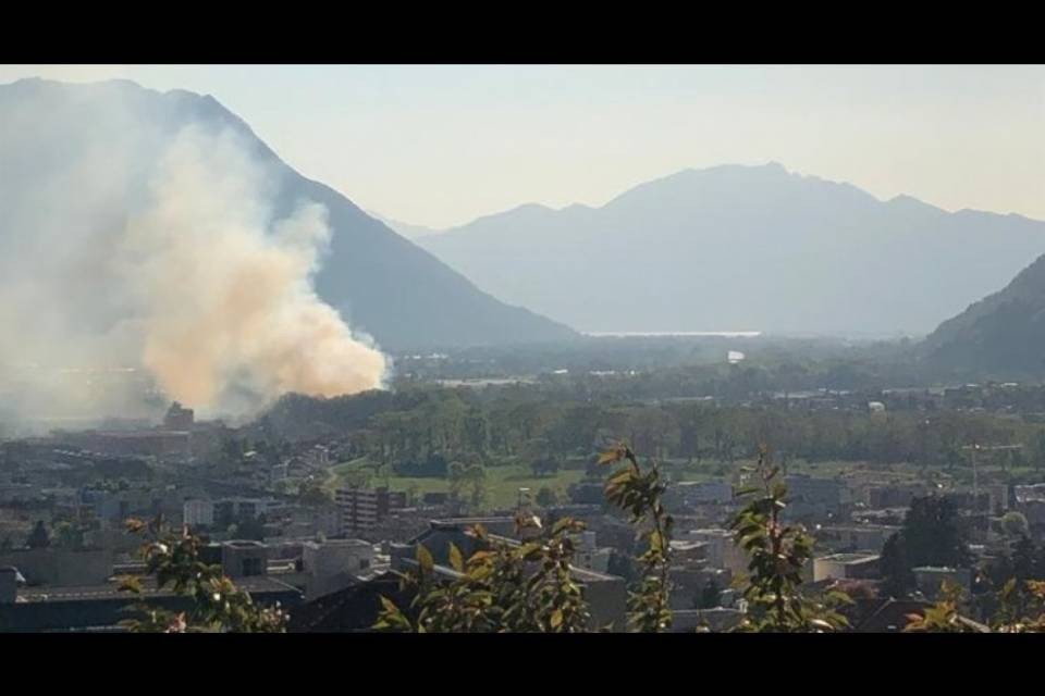 Bruciano sterpaglie a Giubiasco