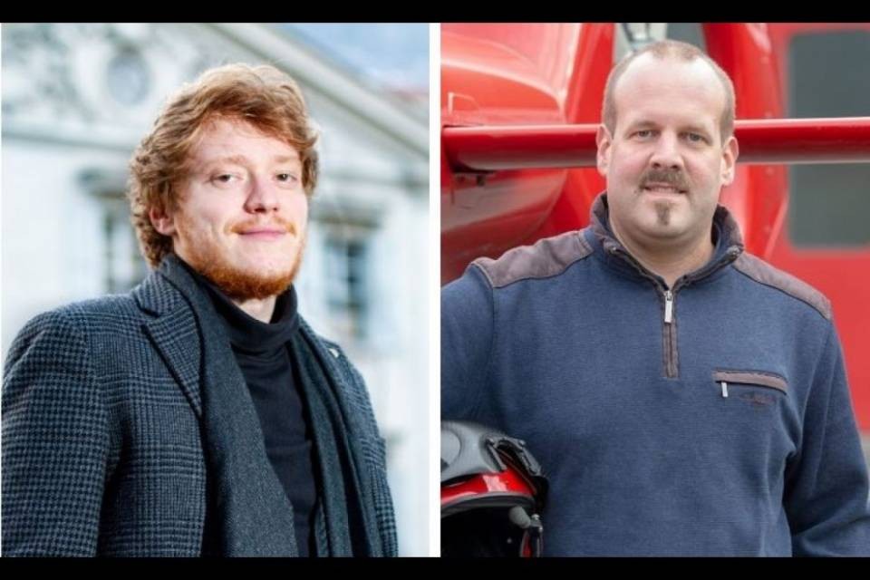 Il coordinatore di OKKIO e un pilota di elicotteri in Bettola