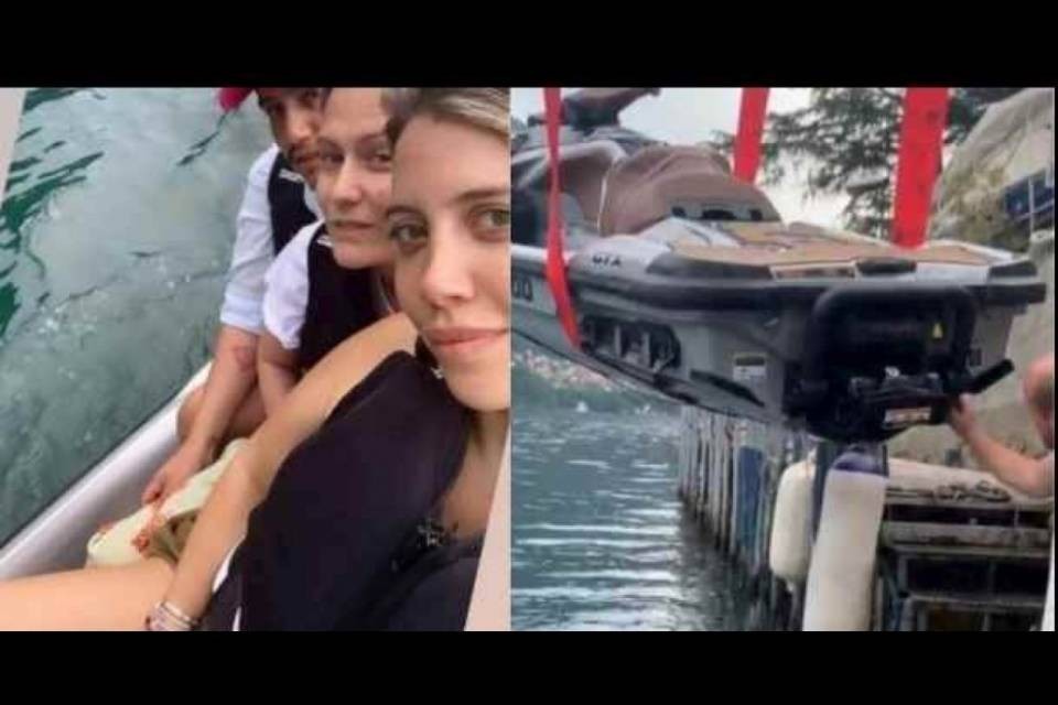 Wanda Nara si ribalta con la moto d'acqua nel lago di Como