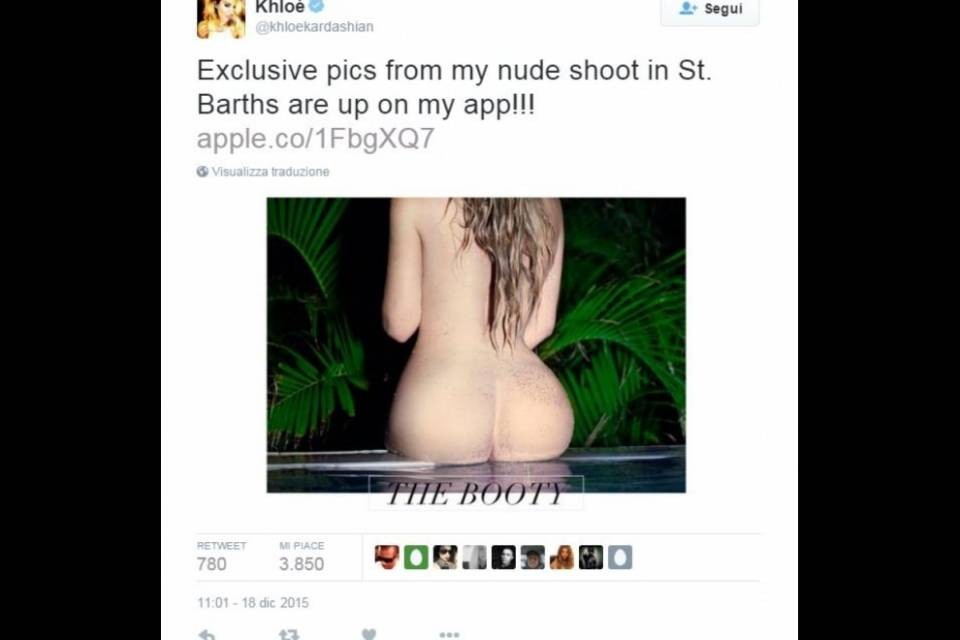 Khloé Kardashian e l'inedito lato B