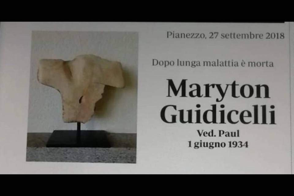 Si è spenta Maryton Guidicelli