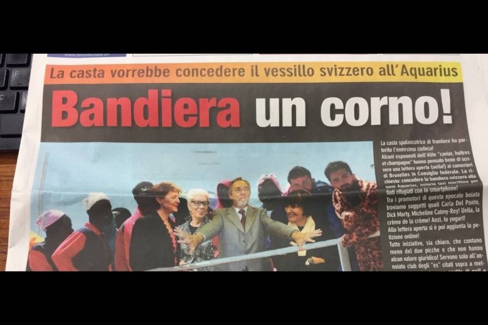 "Bandiera svizzera all’Aquarius? Fuori di capoccia"