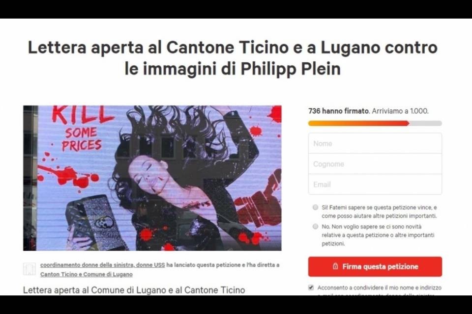 Chiesta la rimozione di cartelloni di Philipp Plein