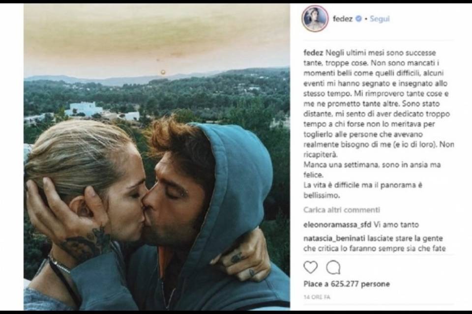 Fedez a una settimana dal matrimonio: "Mai così distante"