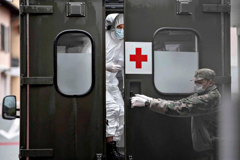 Uno scatto della serie “Primo ospedale Covid in Svizzera” del fotoreporter Pablo Gianinazzi dell’agenzia Ti-Press. Foto Ti-Press/Swiss Press Photo