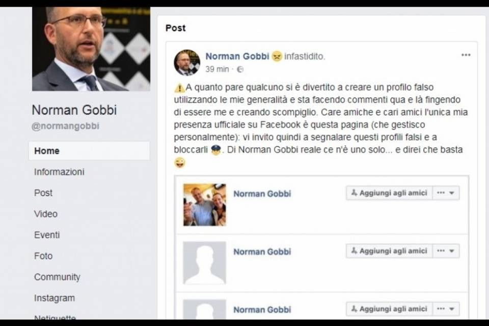Ma quanti profili ha Norman Gobbi? "Uno ed è abbastanza"