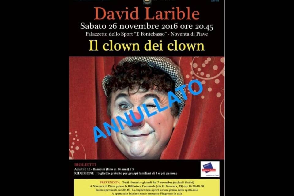 Cancellati gli spettacoli del clown Larible