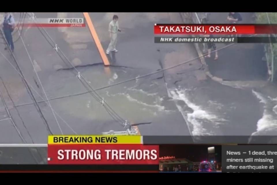 Terremoto a Osaka, tre morti e 100 feriti