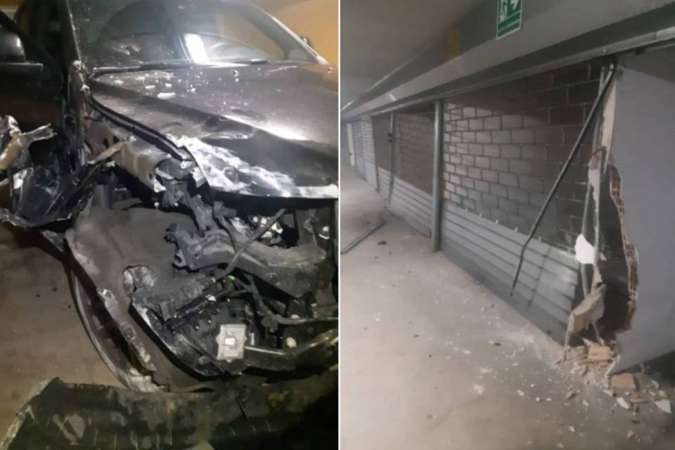 Demolisce l'auto e alcuni garage, denunciato uno svizzero