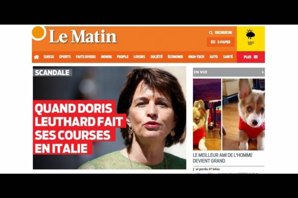 La spesa di Doris Leuthard in Italia fa il giro della Svizzera