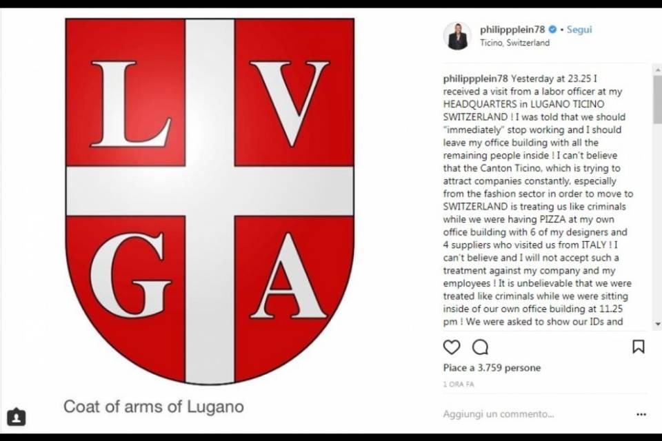 "Non è la prima volta che Philipp Plein viene segnalato"
