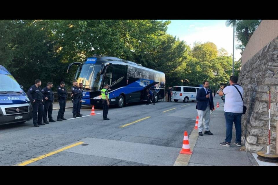 Inter, l'arrivo a Lugano