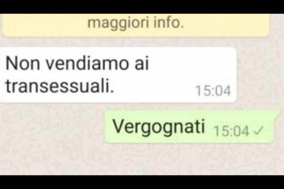 "Non vendiamo ai transessuali"