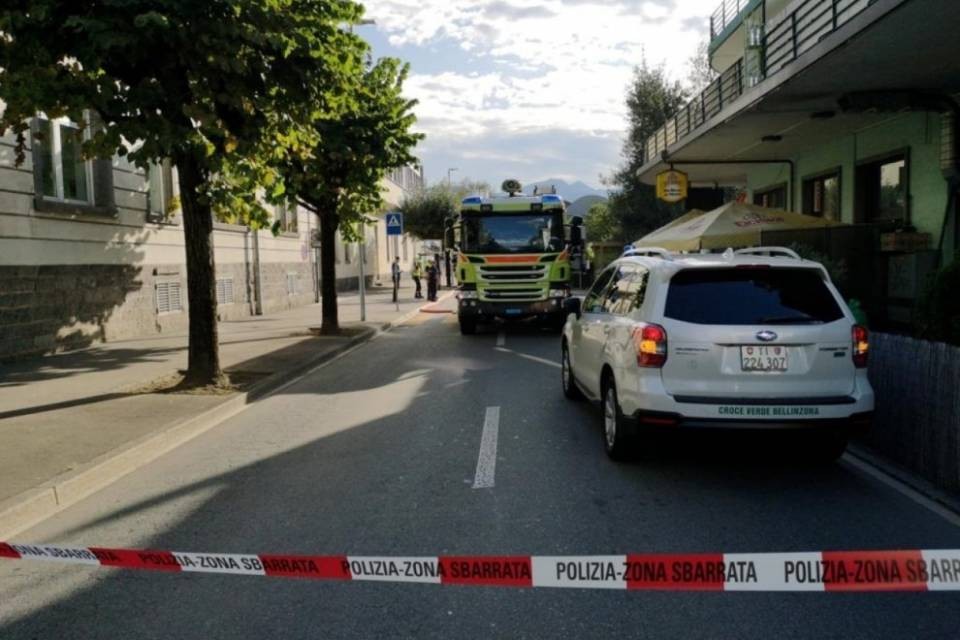 Fiamme e fumo in uno scantinato a Bellinzona