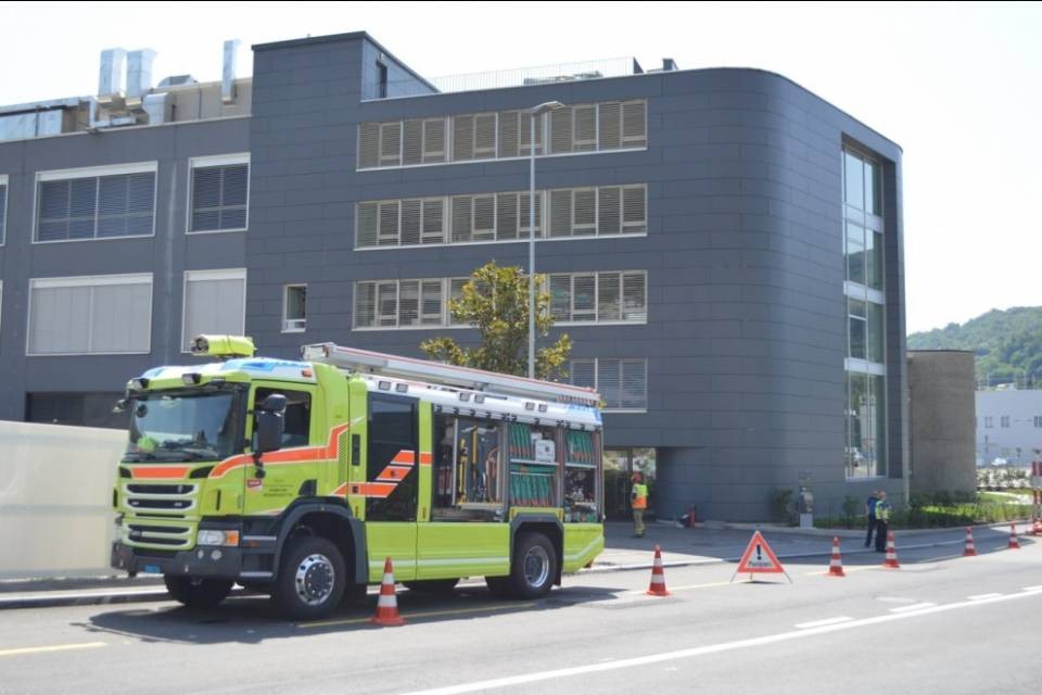 Principio d'incendio in un'industria farmaceutica di Mendrisio