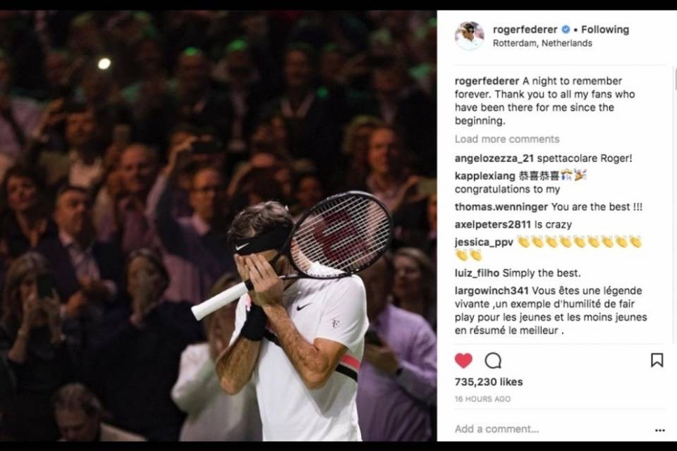 I campioni si congratulano con Roger
