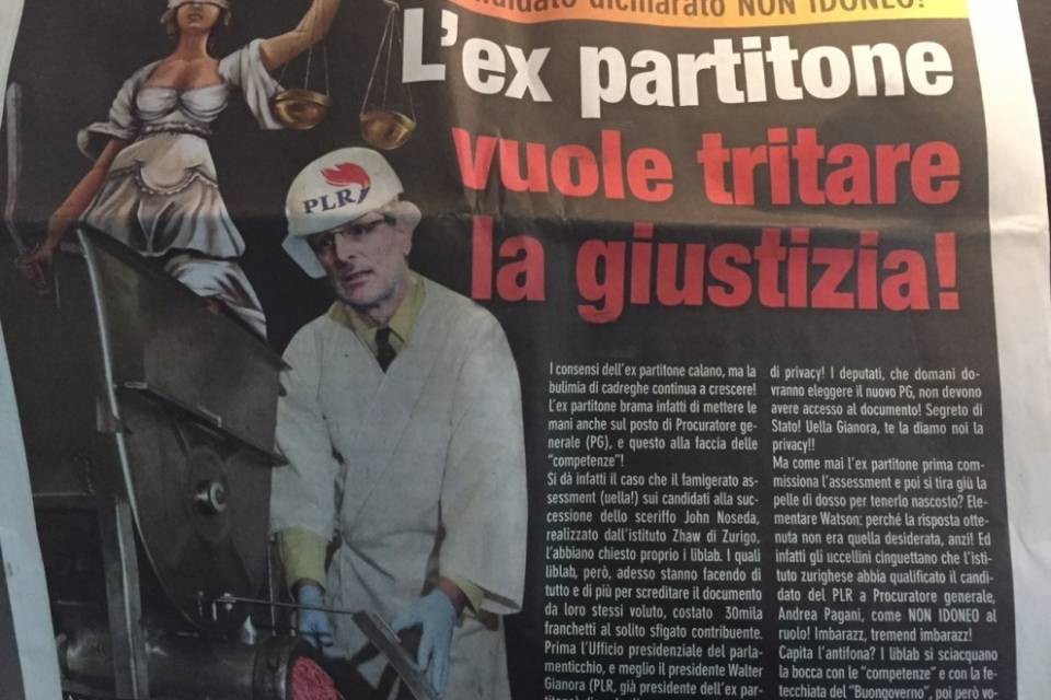 Nuovo PG, la Lega attacca il PLR: "Vuole tritare la giustizia"