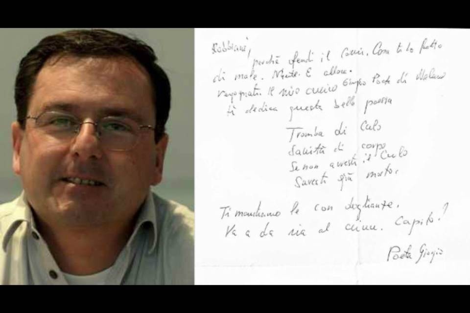Un'altra poesia anonima contro Robbiani: "Saresti già morto"