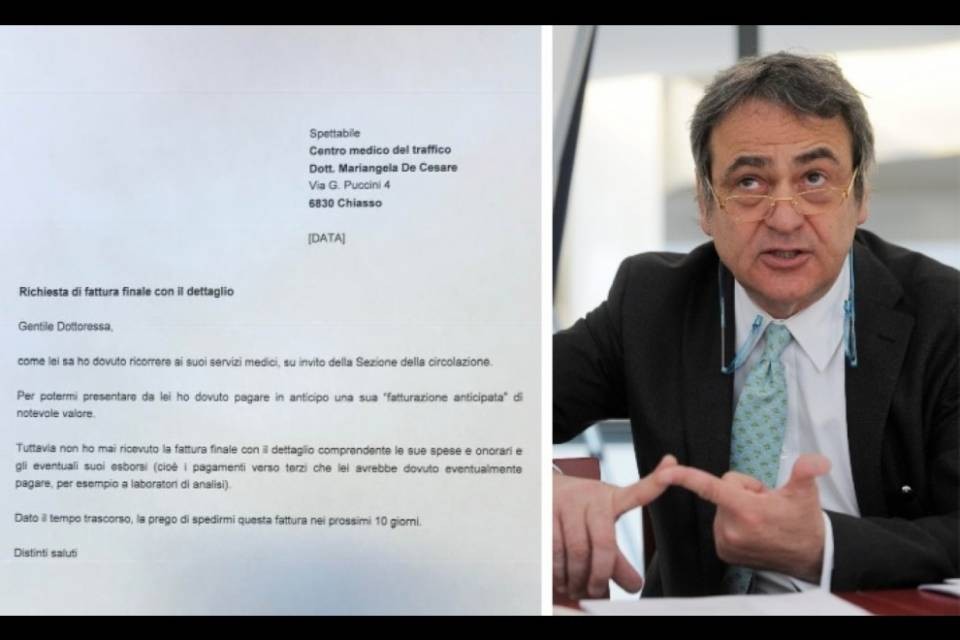 "Chiedete il dettaglio della fattura del medico del traffico"