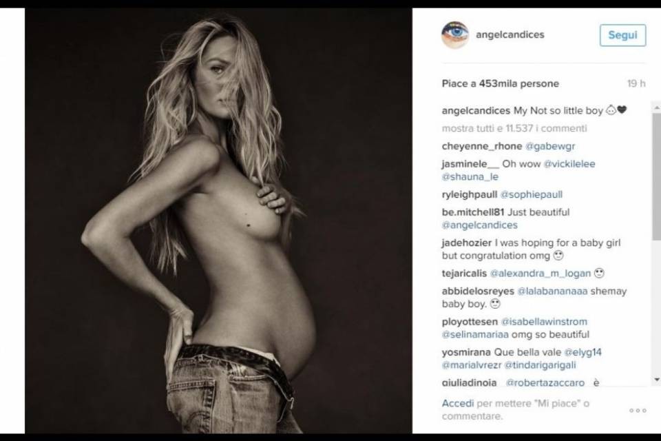 Candice, topless col pancione