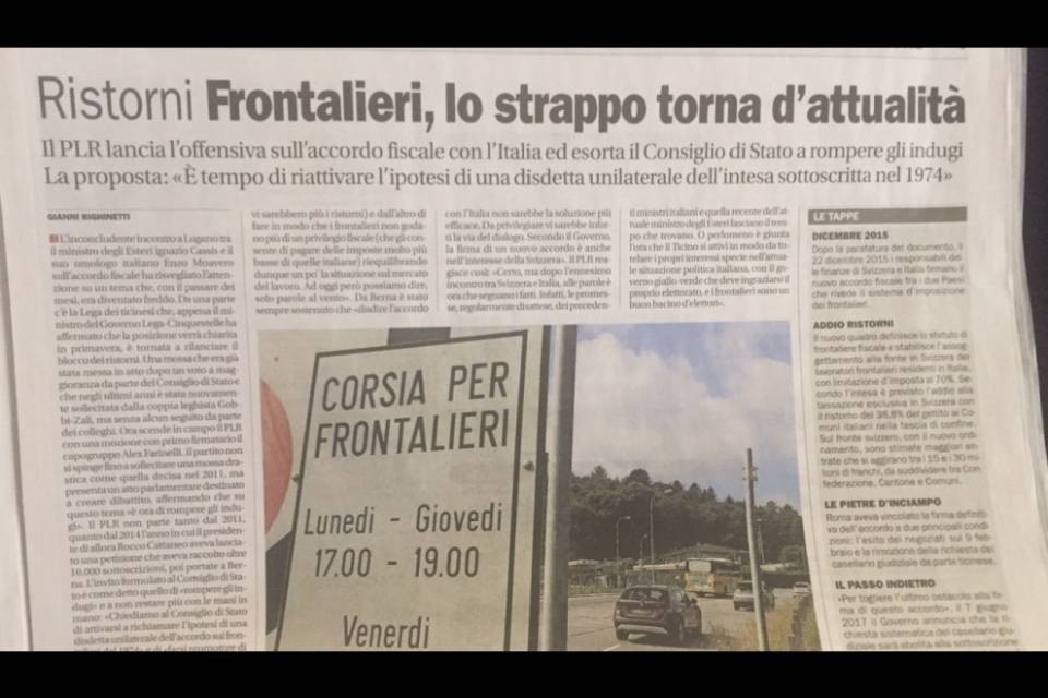 Offensiva PLR contro i ristorni, la Lega: "Ci prendete in giro?"