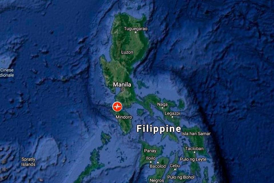 Immagine Google Maps. Il contrassegno indica l’epicentro del terremoto
