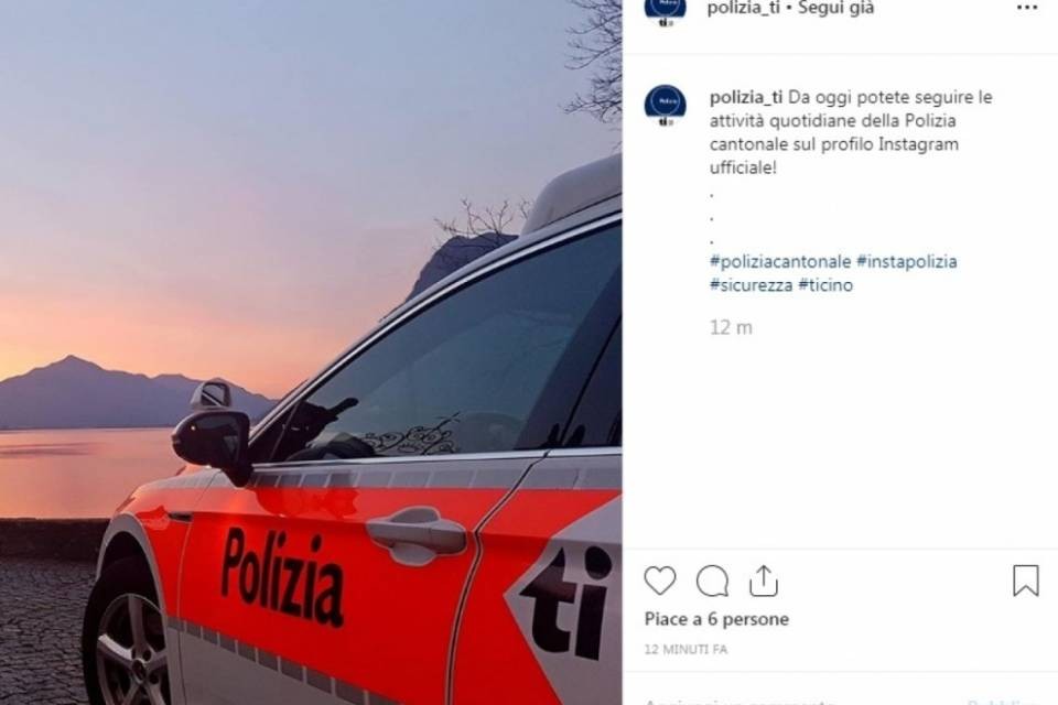La Polizia cantonale sbarca su Instagram