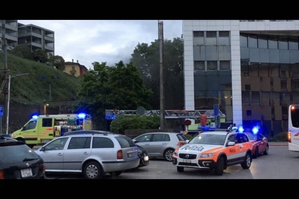 Pompieri all'URC di Lugano