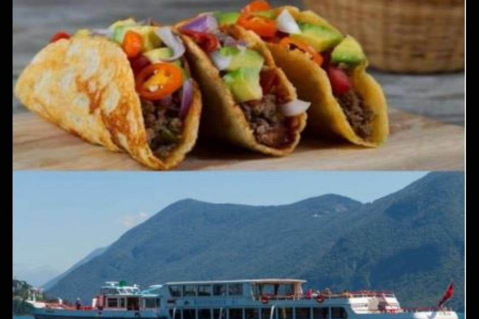 Tacos e guacamole da gustare in battello sul Ceresio