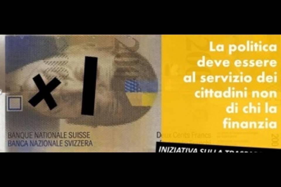 "Più trasparenza nel finanziamento della politica"