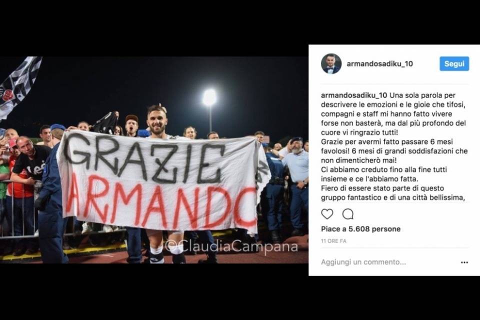 "Grazie per avermi fatto passare sei mesi favolosi!"