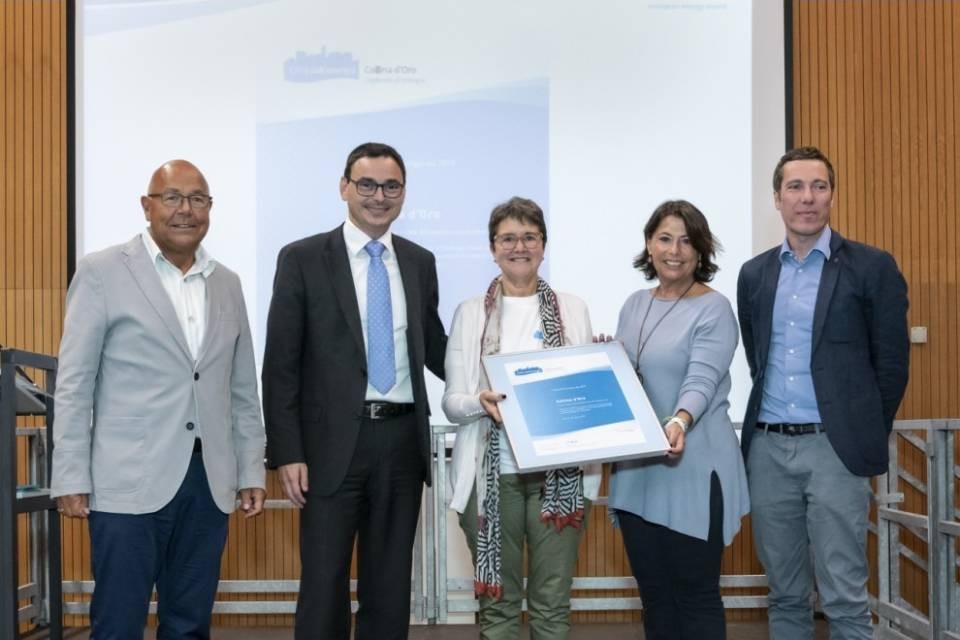 Consegnato il marchio 'Città dell’energia' a Collina d’Oro
