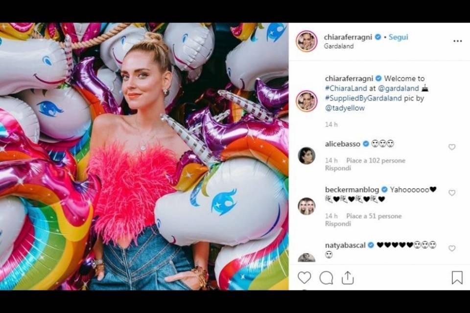 Chiara Ferragni festeggia il suo compleanno sulle giostre