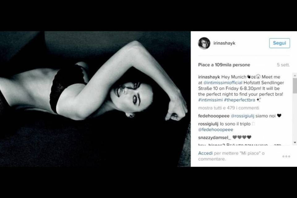 Irina scalda Instagram