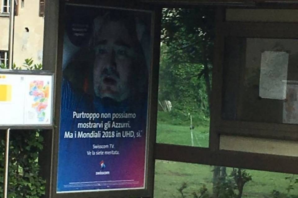 Anche la Swisscom sfotte l'Italia: "Non possiamo mostrarvi gli azzurri..."
