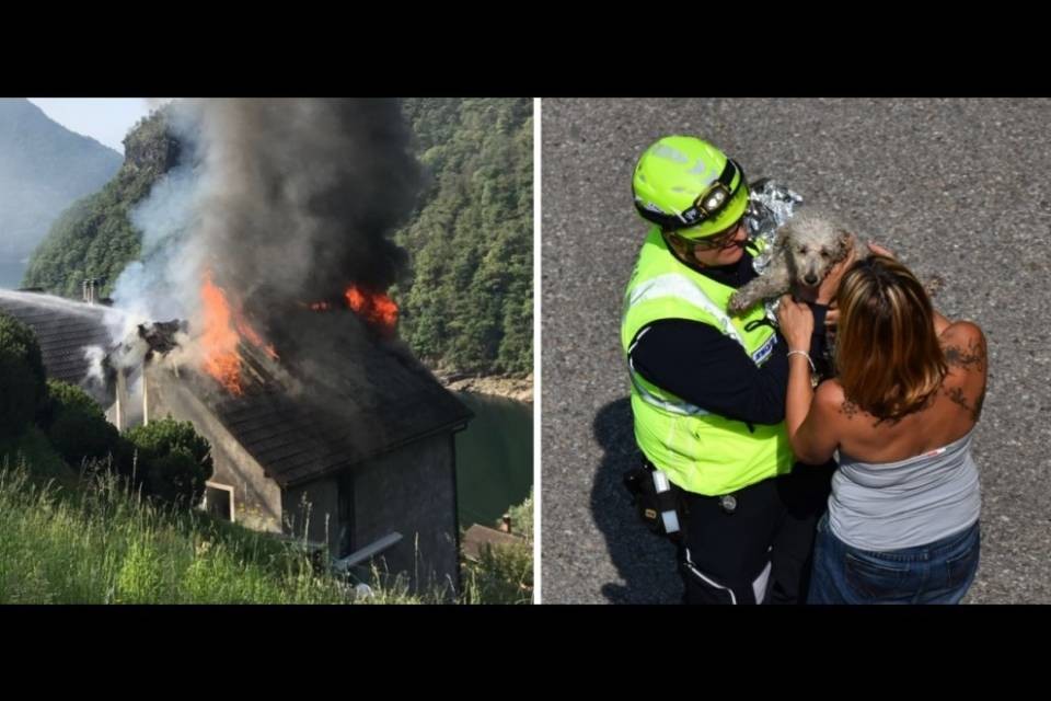 In fiamme una casa a Vogorno