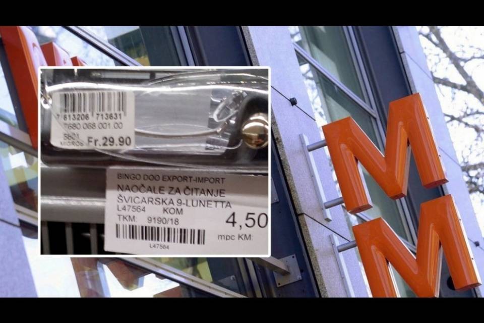 "Occhiali Migros svenduti in Bosnia per pochi spicci"