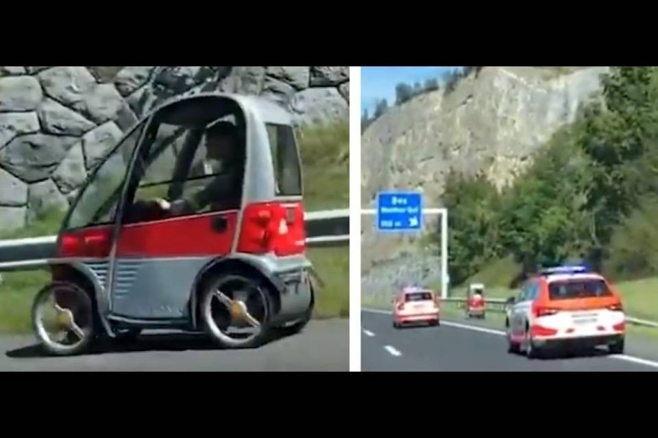 Pensionato a 20 km/h in autostrada